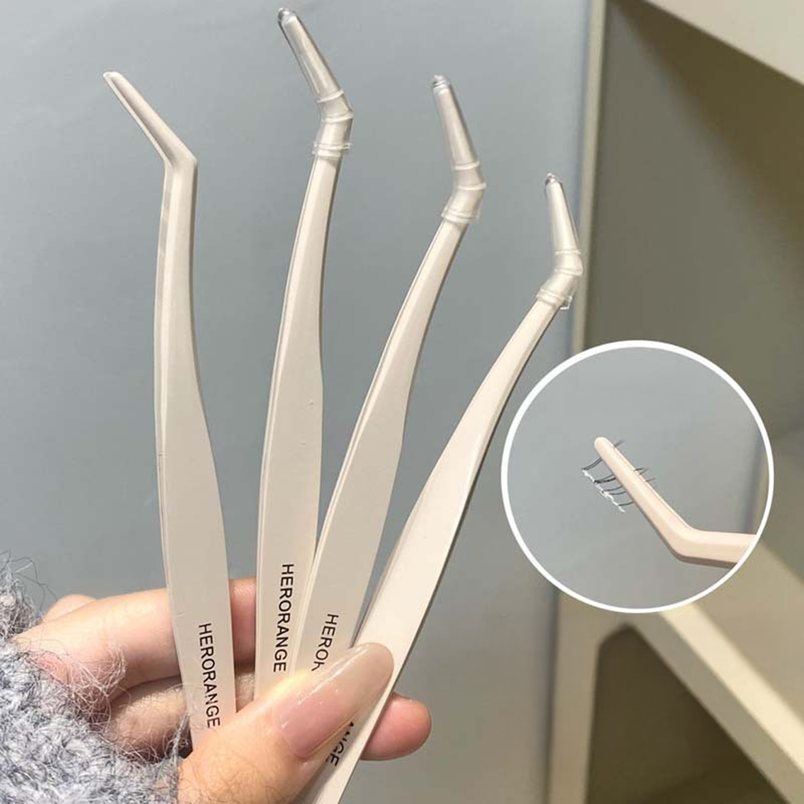Lash Extension Tweezers - Professional Anti-stick False Eyelash Tweezers Makeup