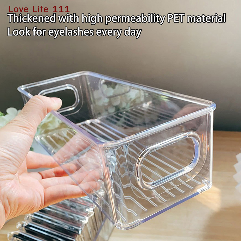 Eyelash Extension With Glue - New Transparent Eyelash Storage Box Makeup