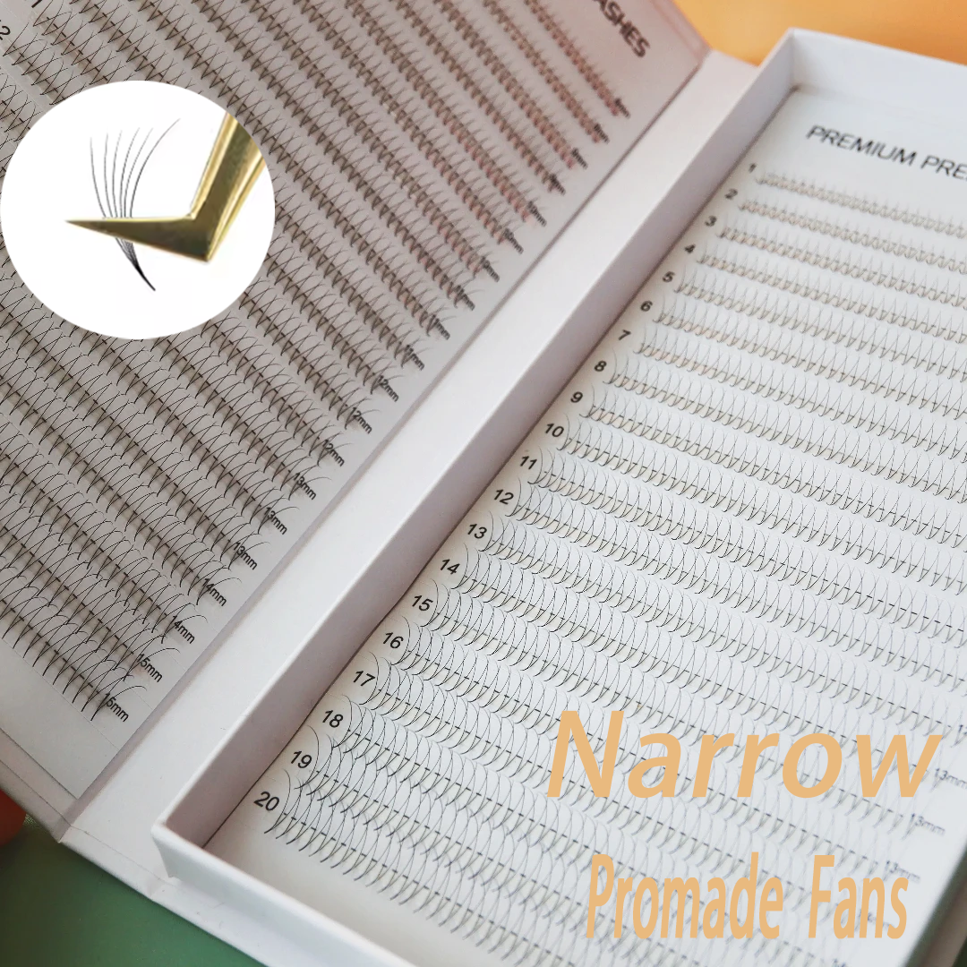 Eyelash Extension Human Hair - 800/1600 Fans Narrow Premade Lash Tray