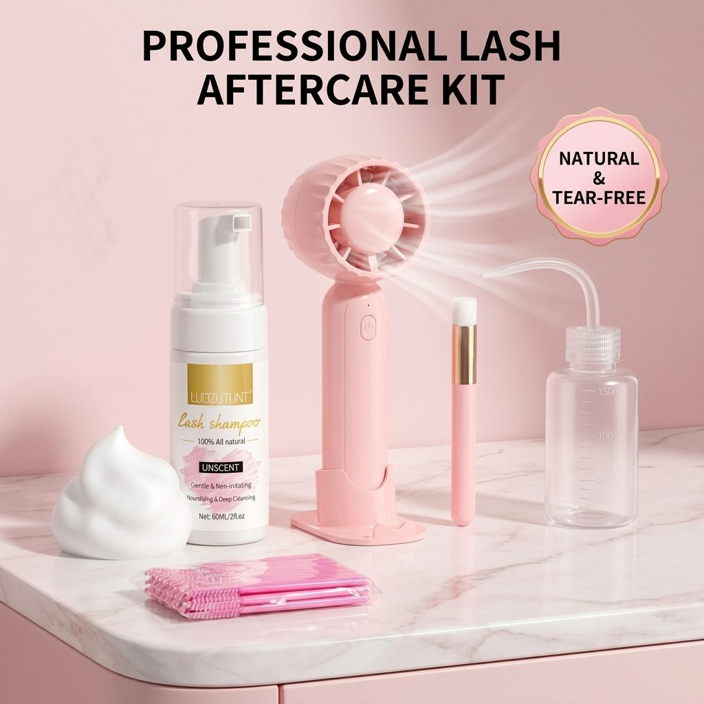 Eyelash Extension Aftercare - Eyelash Extension Shampoo Cleanser Kit, Tear-Free