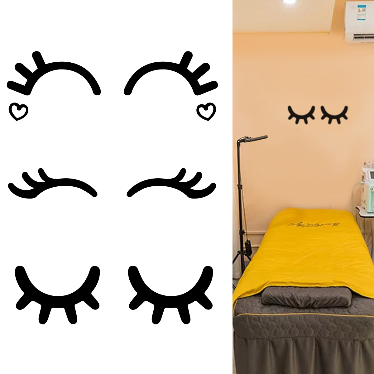 Eyelash Extension Aftercare - 5pairs Eyelashes Wall Sticker Creative Modern