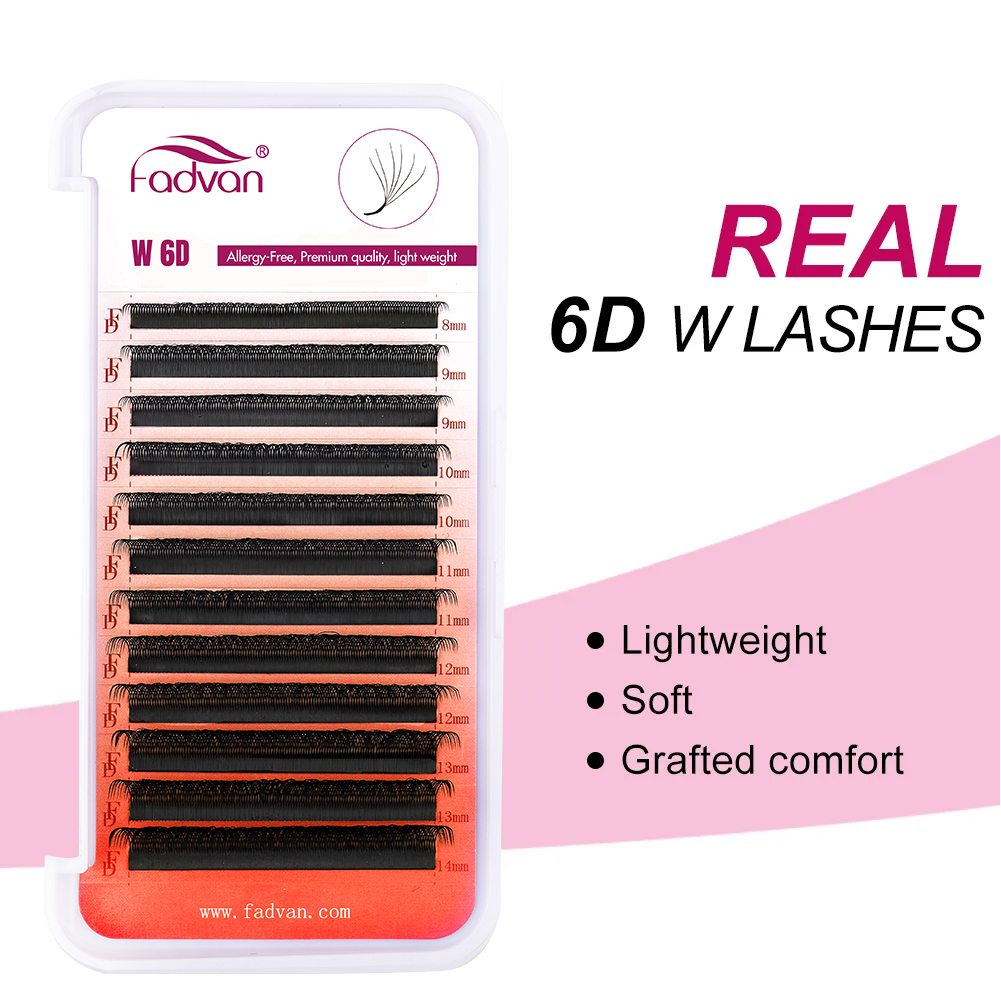 FADVAN Real 6D W lashes 0.07 W - Eyelash Extension Human Hair reseña y precio