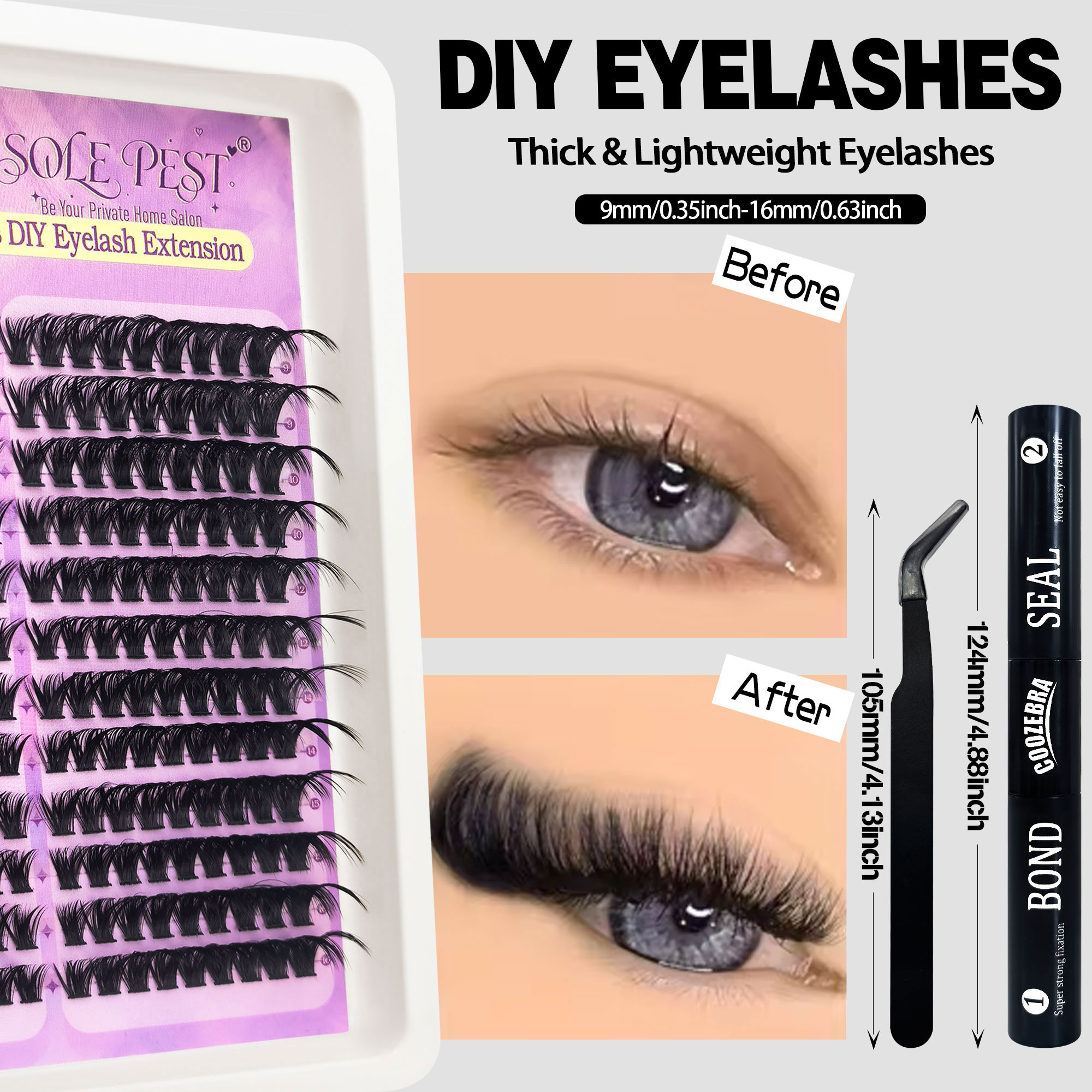 216-Cluster Ombré False Eyelas - Eyelash Extension Cat Eye reseña y precio
