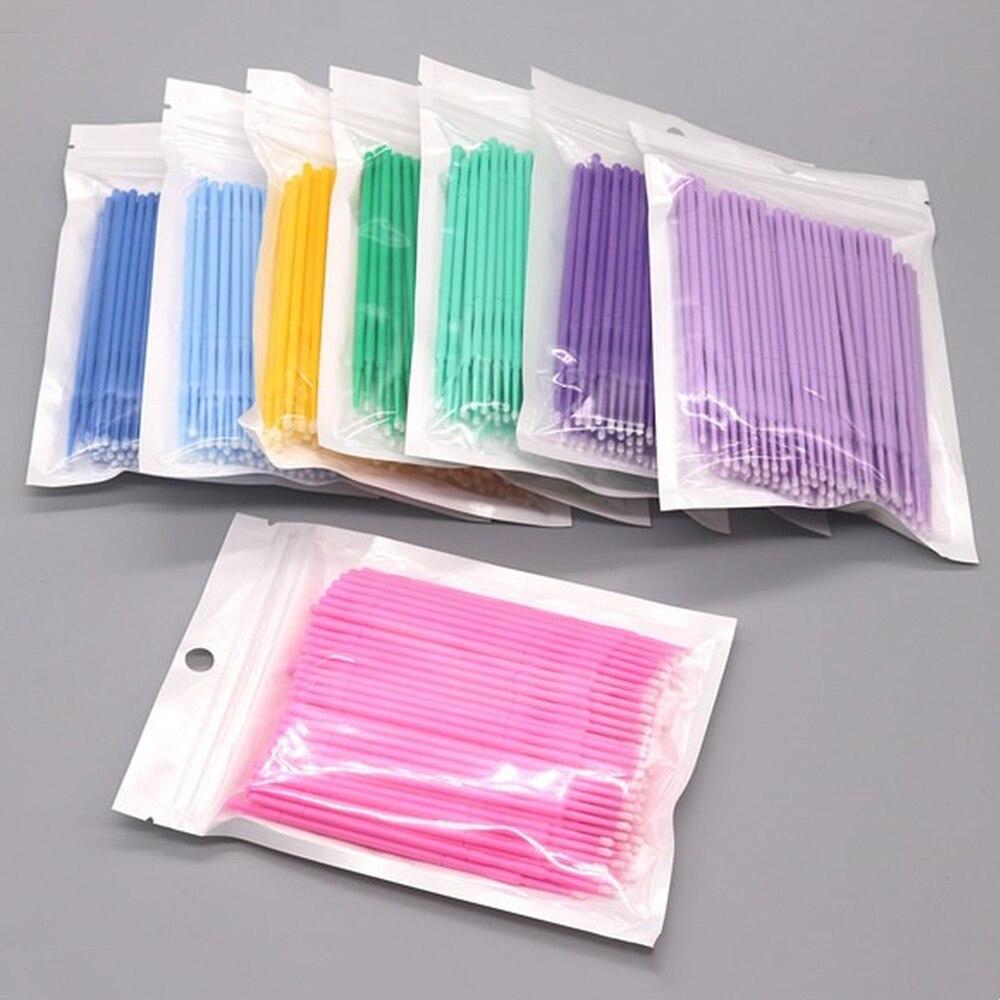 100pcs/lot Micro Brushes Make  - Eyelash Extension With Glue reseña y precio