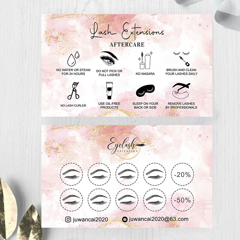 Custom Loyalty Cards with Logo - Eyelash Extension Aftercare reseña y precio