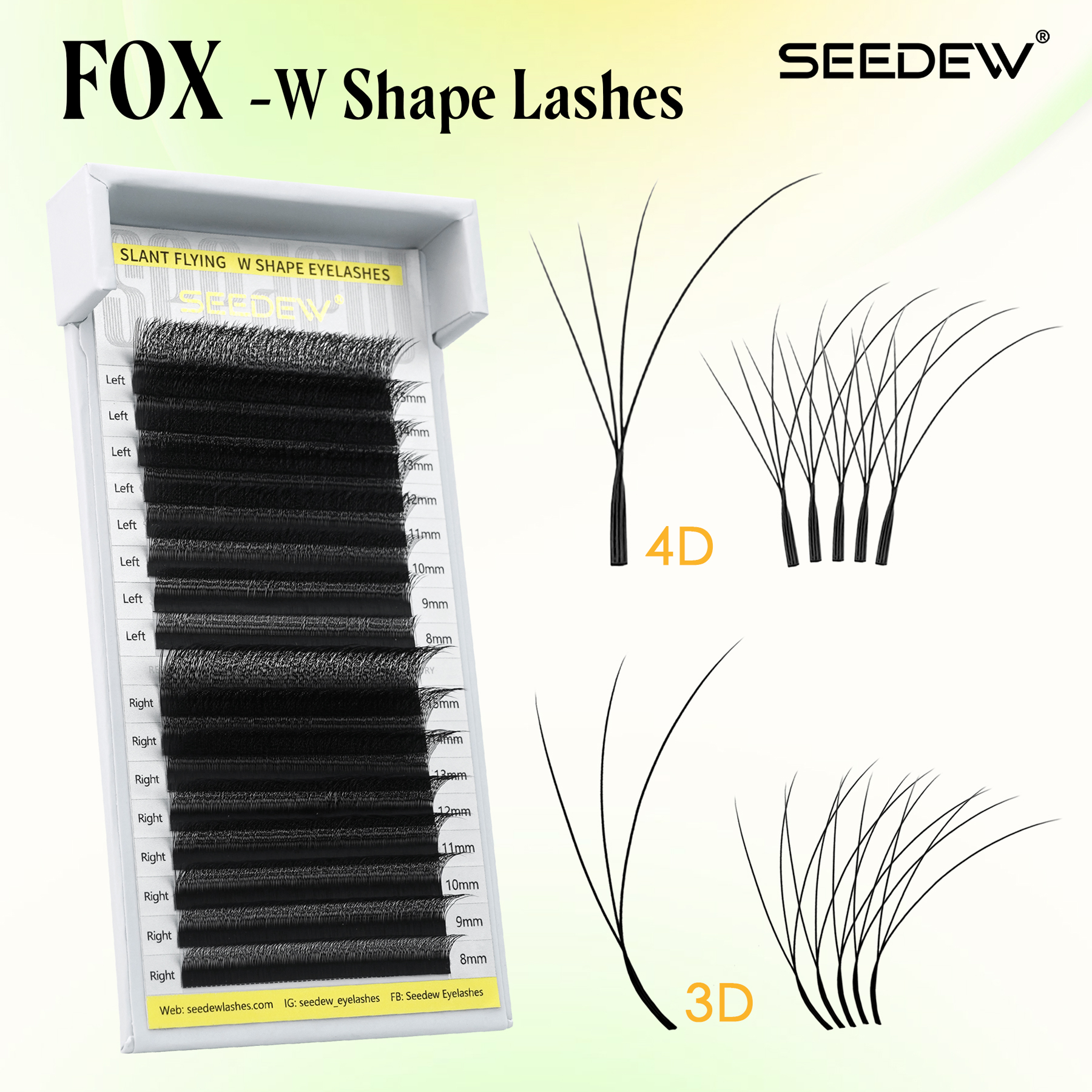 SEEDEW Fox 3D 4D Eyelash Exten - Eyelash Extension Cat Eye reseña y precio