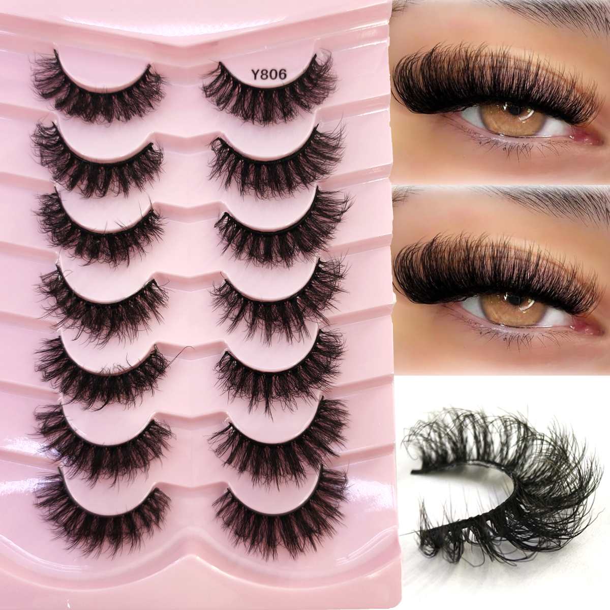 HBZGTLAD Fluffy Wispy Lashes N - Eyelash Extension Cat Eye Wispy reseña y precio
