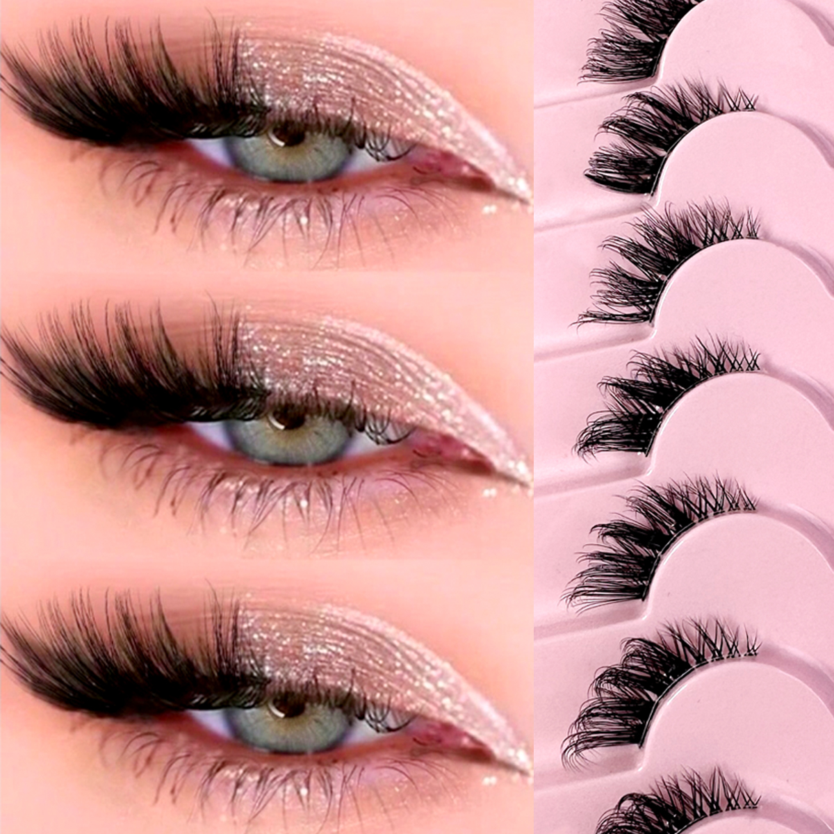 7Pairs Half Eye Lashes Natural - Eyelash Extension Cat Eye Wispy reseña y precio