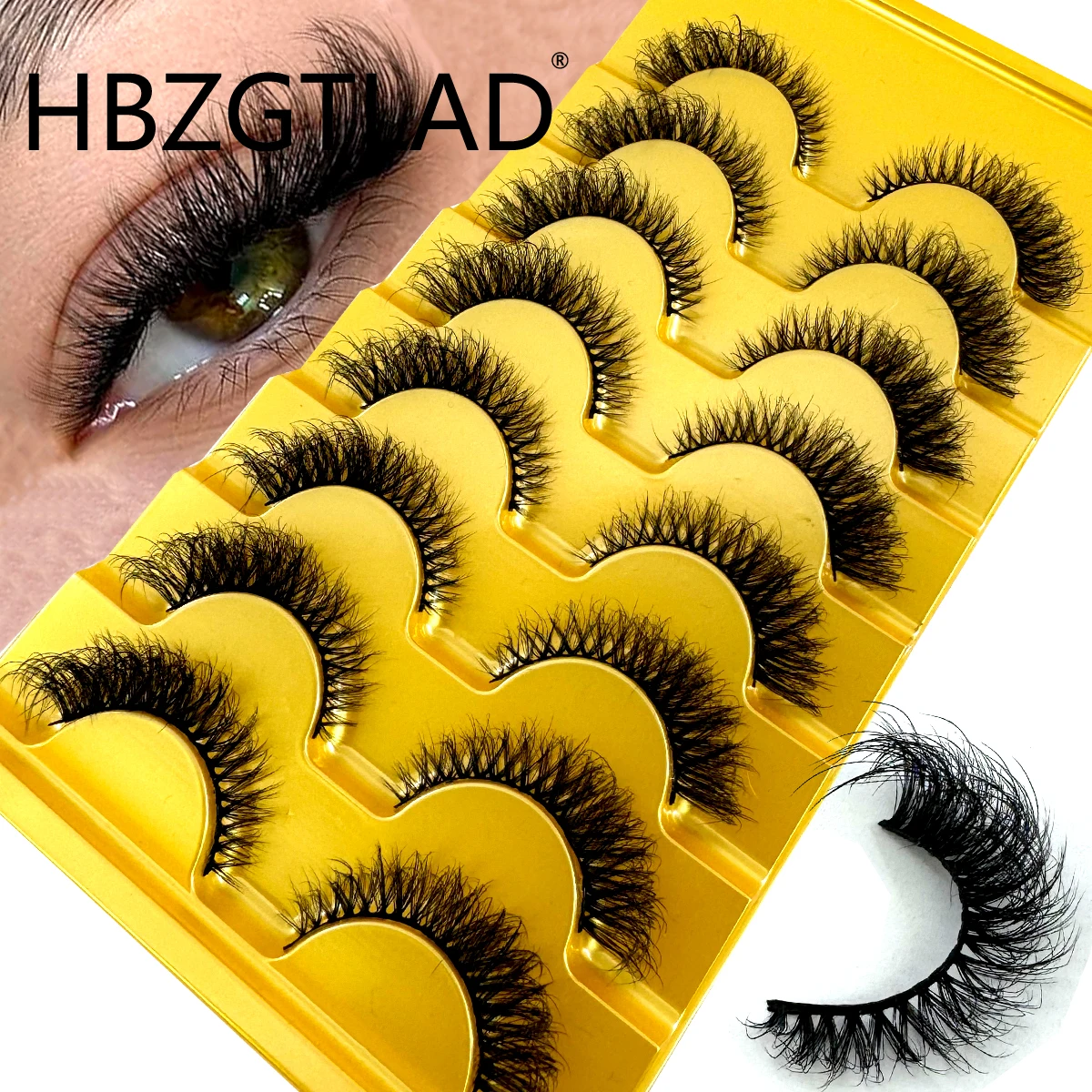 HBZGTLAD New 8 pairs of cat ey - Eyelash Extension Cat Eye Wispy reseña y precio