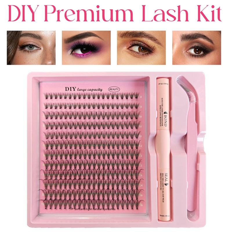 Mink Eyelash Clusters Kit for  - Lash Extension Tweezers reseña y precio