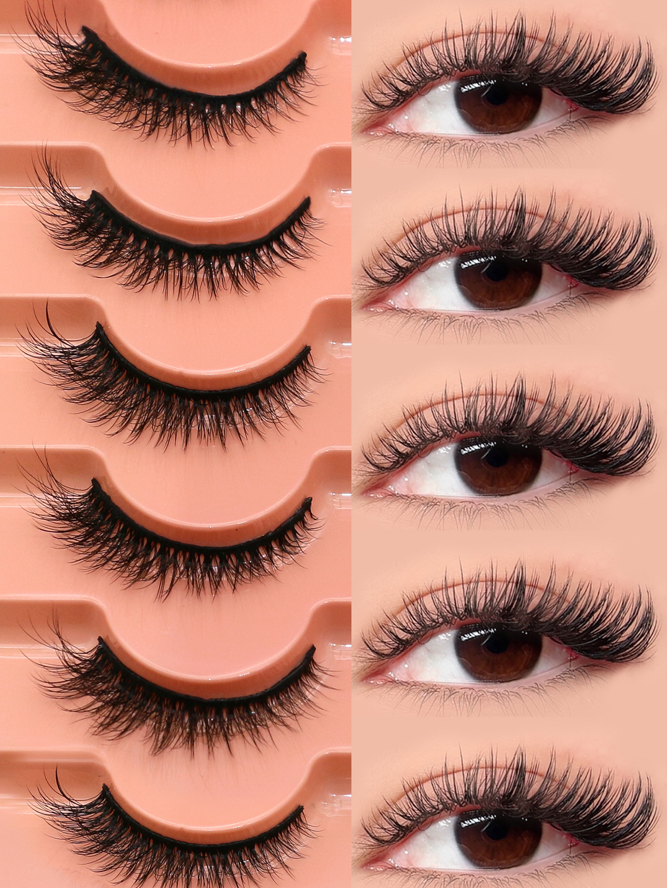 VELTRINAY Mink Lashes Fluffy 3 - Eyelash Extension Cat Eye Wispy reseña y precio