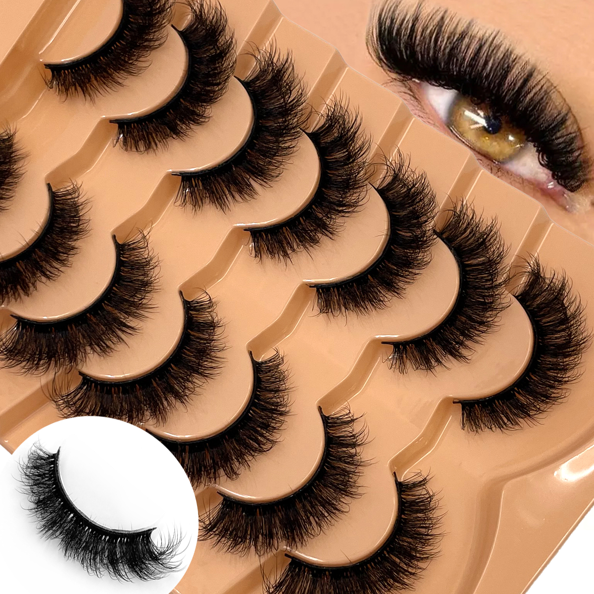 HBZGTLAD Fluffy Wispy Lashes N - Eyelash Extension Cat Eye Wispy reseña y precio