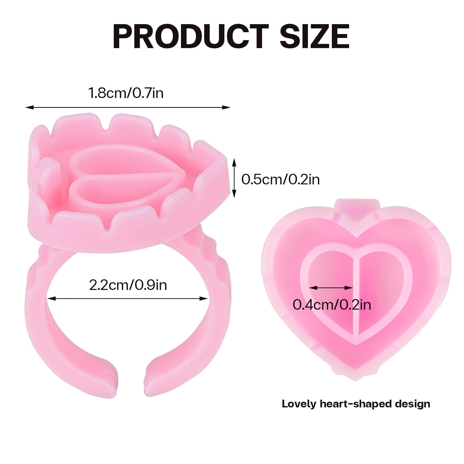 100 PCS Disposable Heart-shape - Eyelash Extension Aftercare reseña y precio