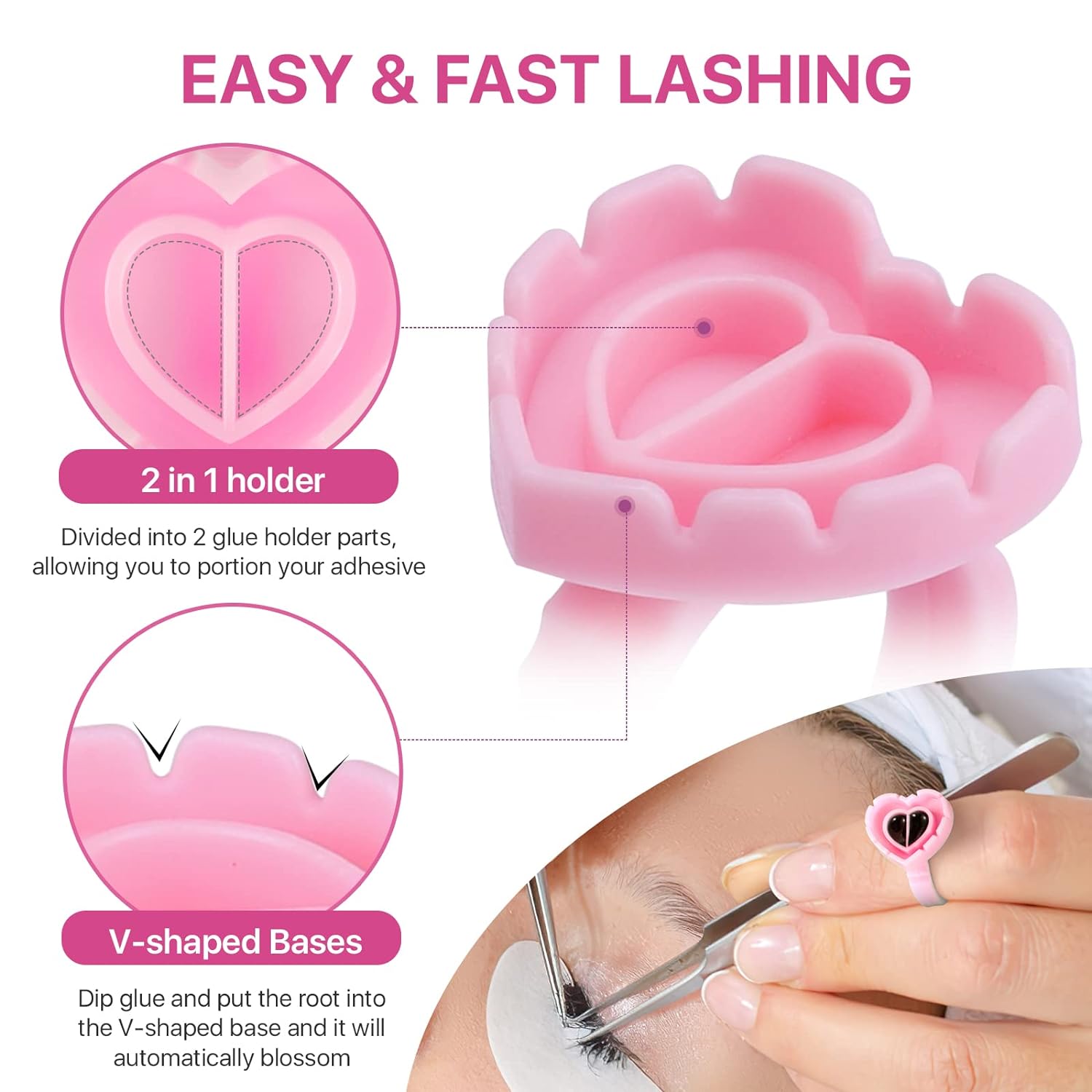 100 PCS Disposable Heart-shape - Eyelash Extension Aftercare reseña y precio