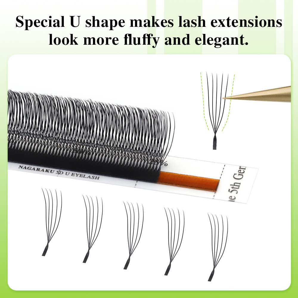 NAGARAKU U Shape 3D/4D/5D Soft - Eyelash Extension Human Hair reseña y precio
