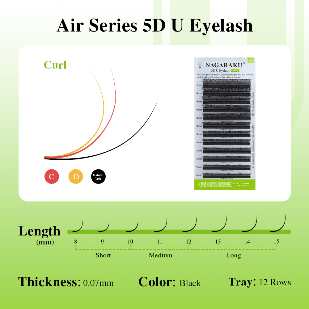NAGARAKU U Shape 3D/4D/5D Soft - Eyelash Extension Human Hair reseña y precio
