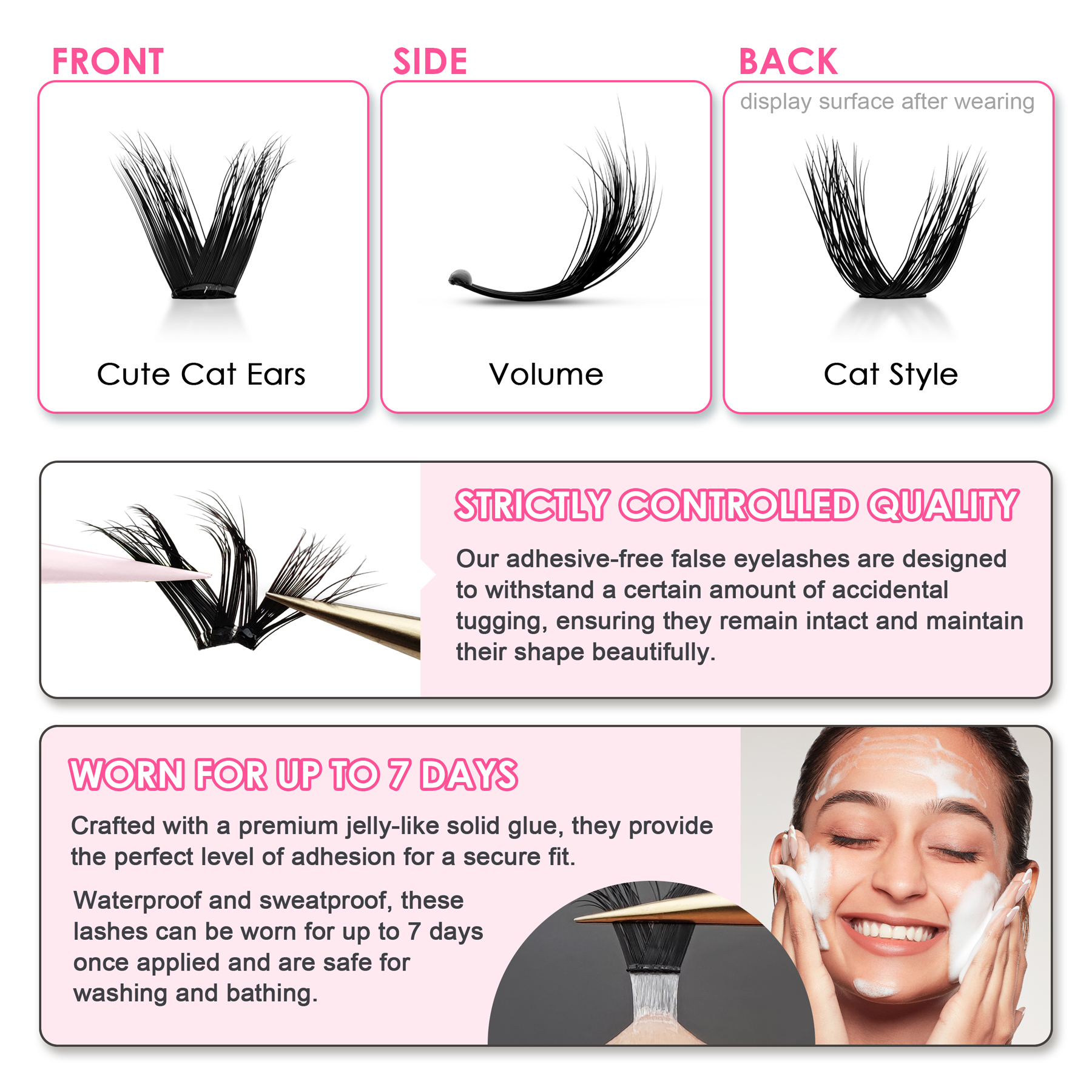 SEEDEW 3D V-shaped Thick False - Eyelash Extension With Glue reseña y precio