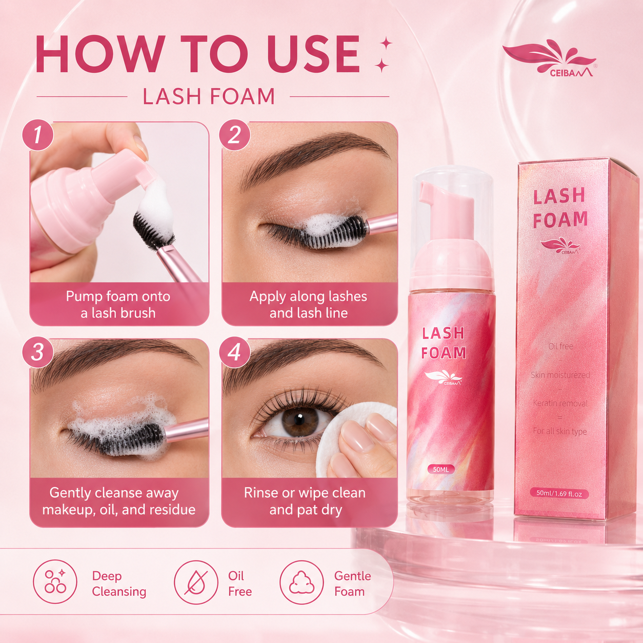 50ml Lash Foam Eyelash Extensi - Eyelash Extension Aftercare reseña y precio