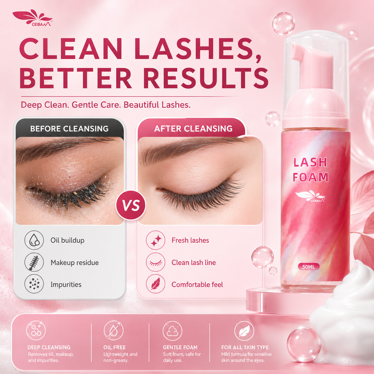 50ml Lash Foam Eyelash Extensi - Eyelash Extension Aftercare reseña y precio