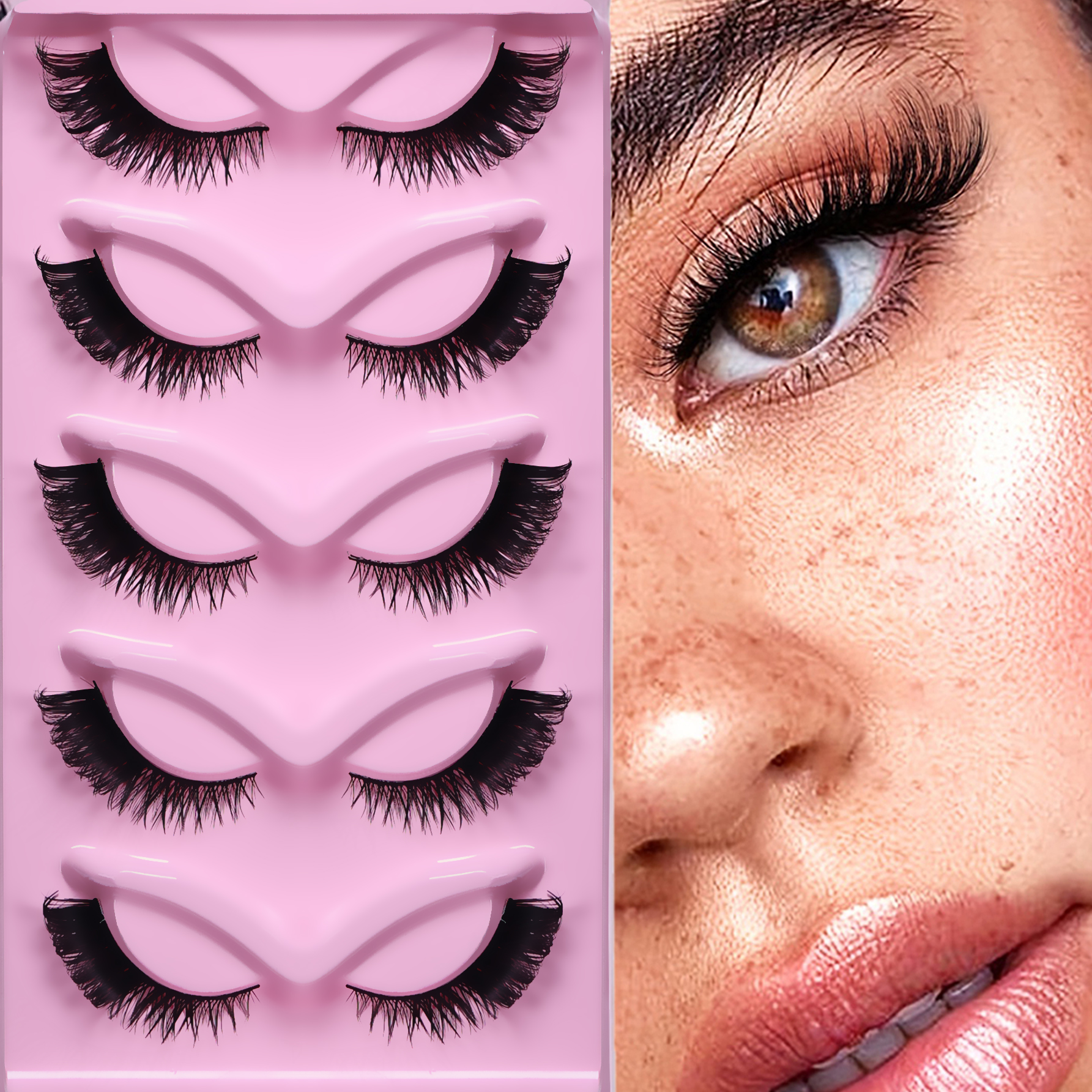 5 Pairs Cat Eye Lashes Fluffy  - Eyelash Extension Cat Eye Wispy reseña y precio