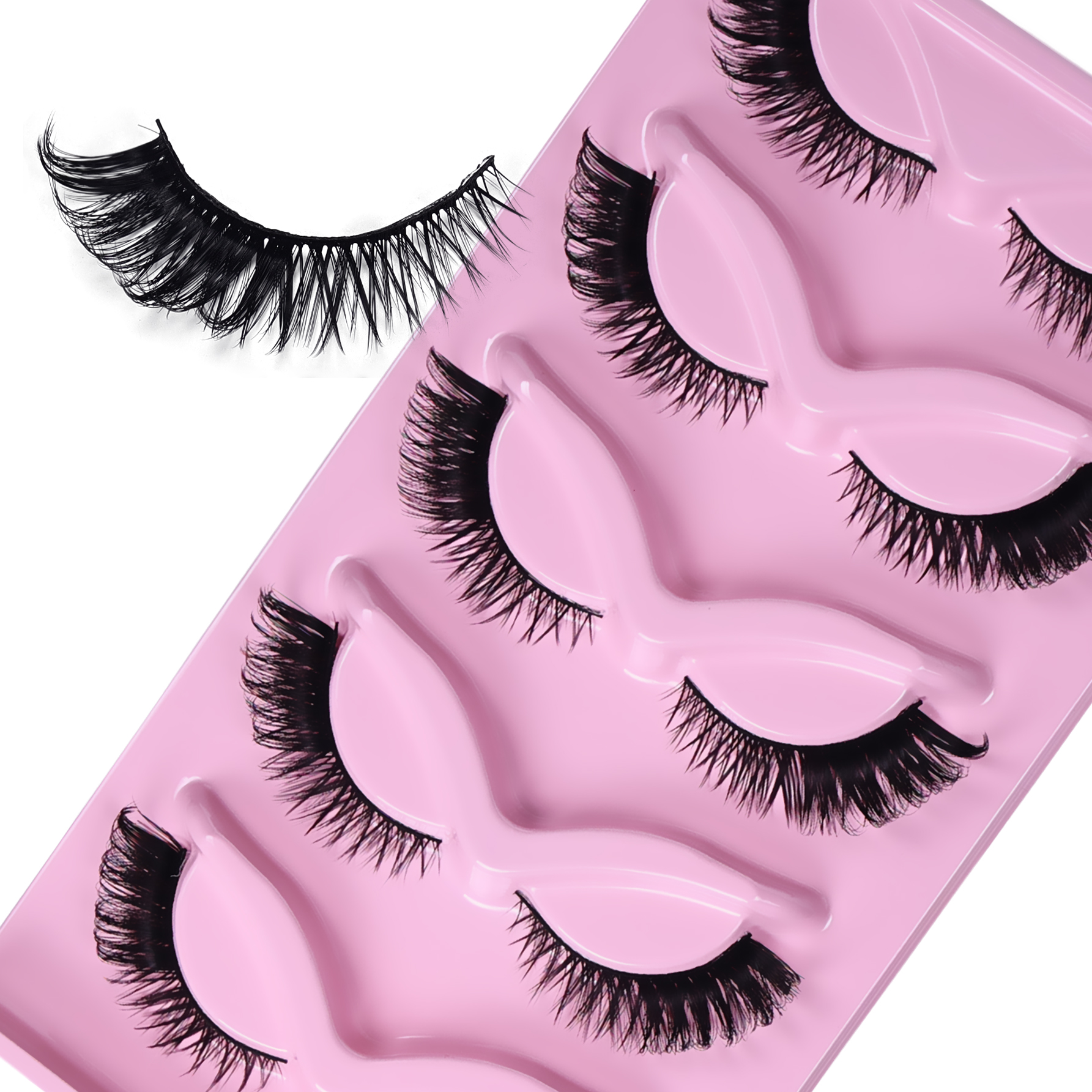 5 Pairs Cat Eye Lashes Fluffy  - Eyelash Extension Cat Eye Wispy reseña y precio