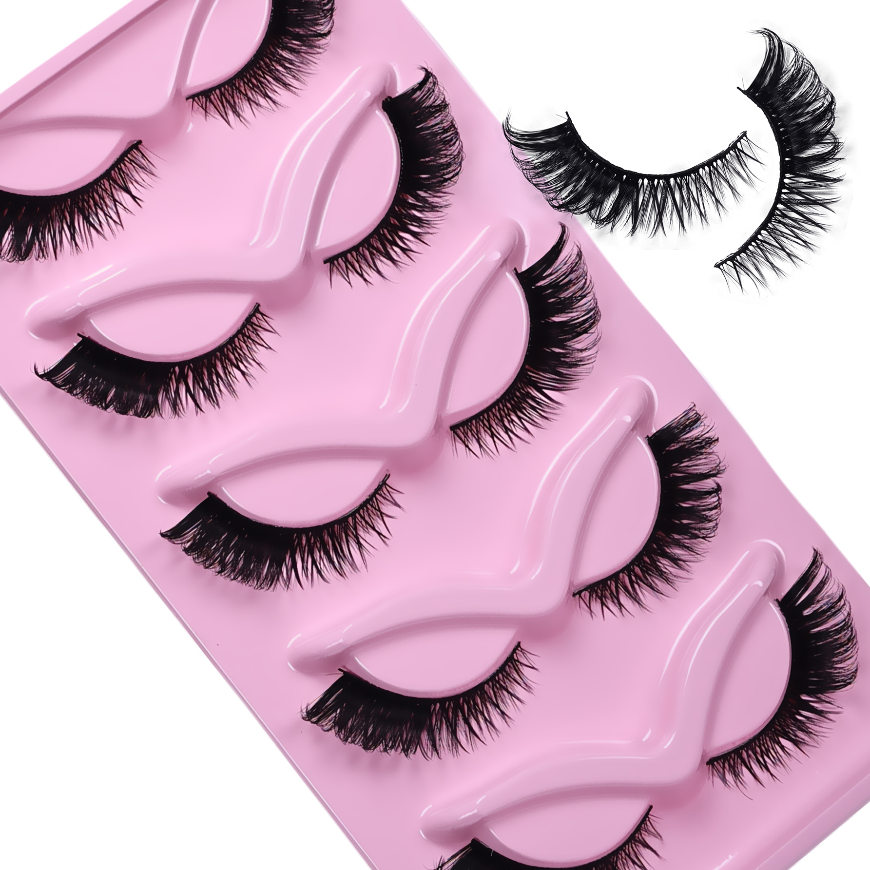 5 Pairs Cat Eye Lashes Fluffy  - Eyelash Extension Cat Eye Wispy reseña y precio