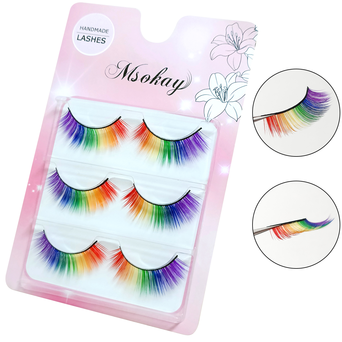 3 Pairs 3D Fluffy Colorful Eye - Eyelash Extension Doll Eye reseña y precio