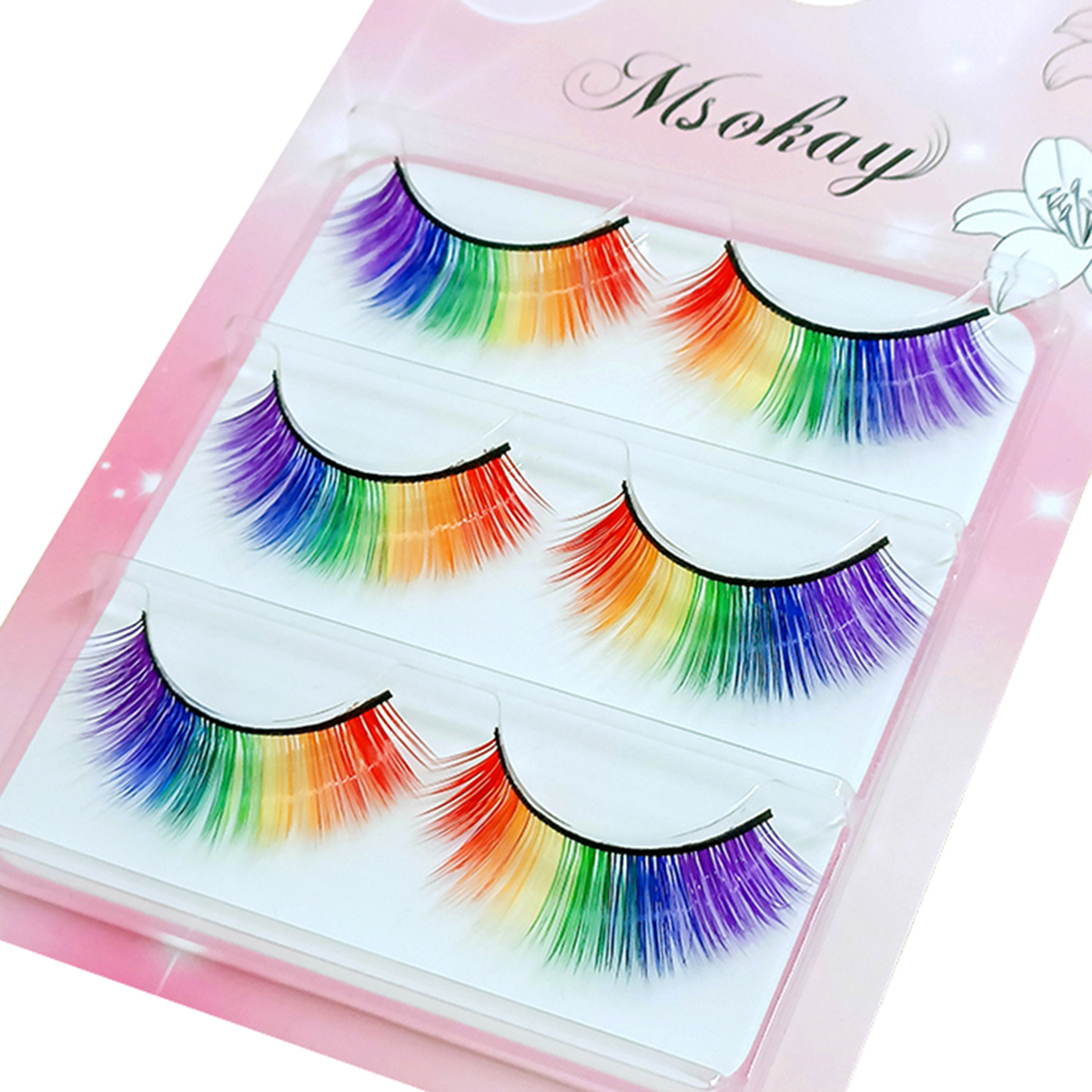3 Pairs 3D Fluffy Colorful Eye - Eyelash Extension Doll Eye reseña y precio