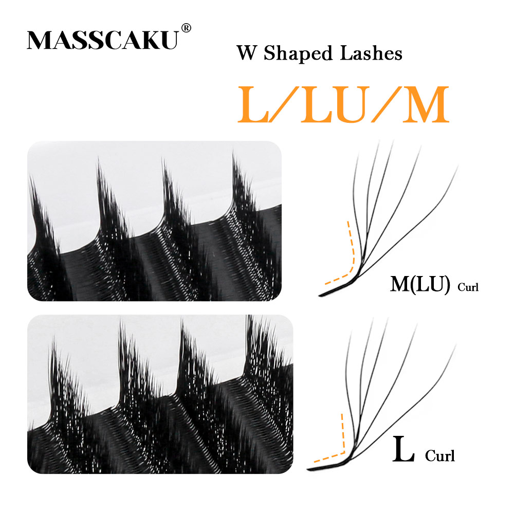 MASSCAKU L LU M Curl YY/W Shap - Eyelash Extension Human Hair reseña y precio
