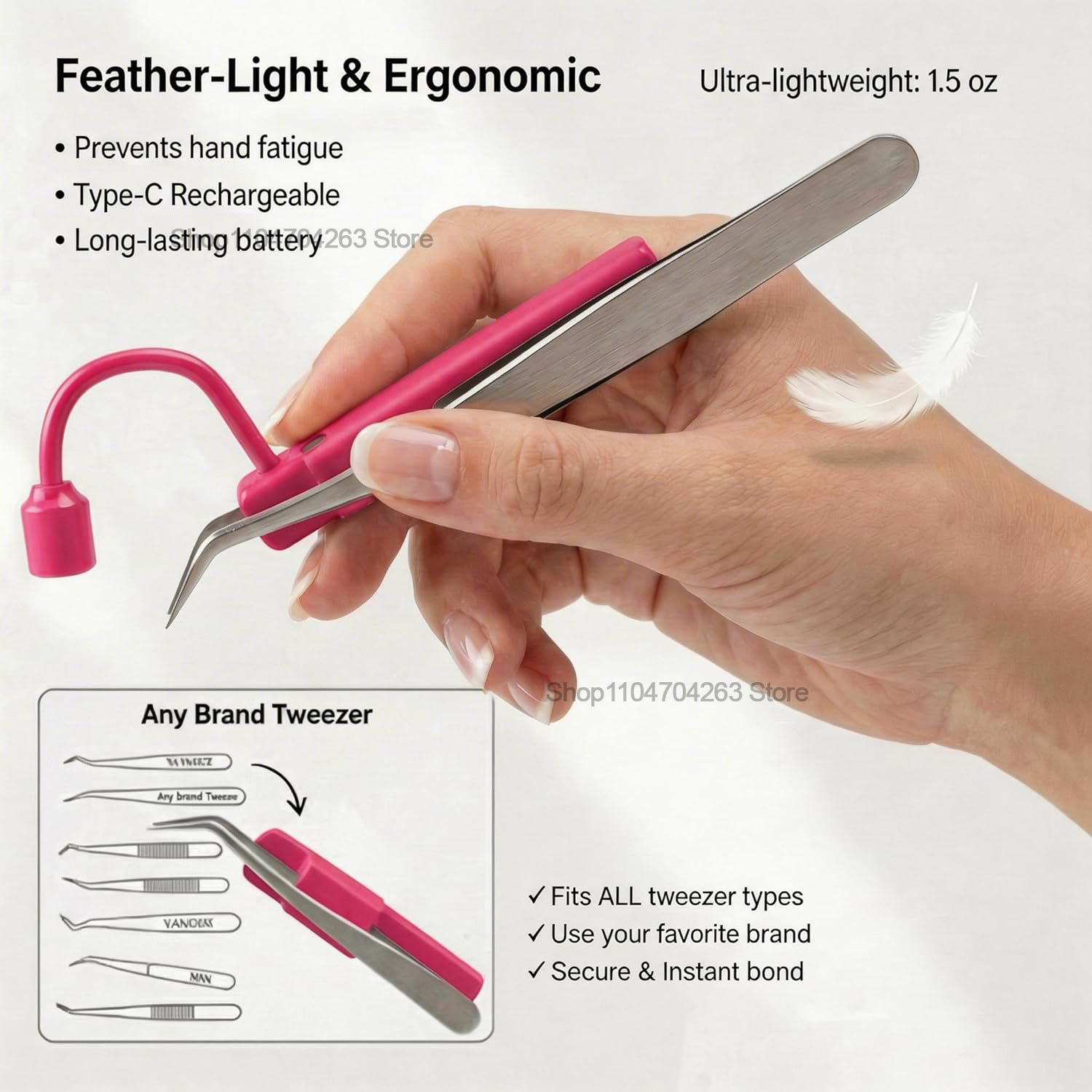 Mini UV Lash Light 180° Rotati - Lash Extension Tweezers reseña y precio