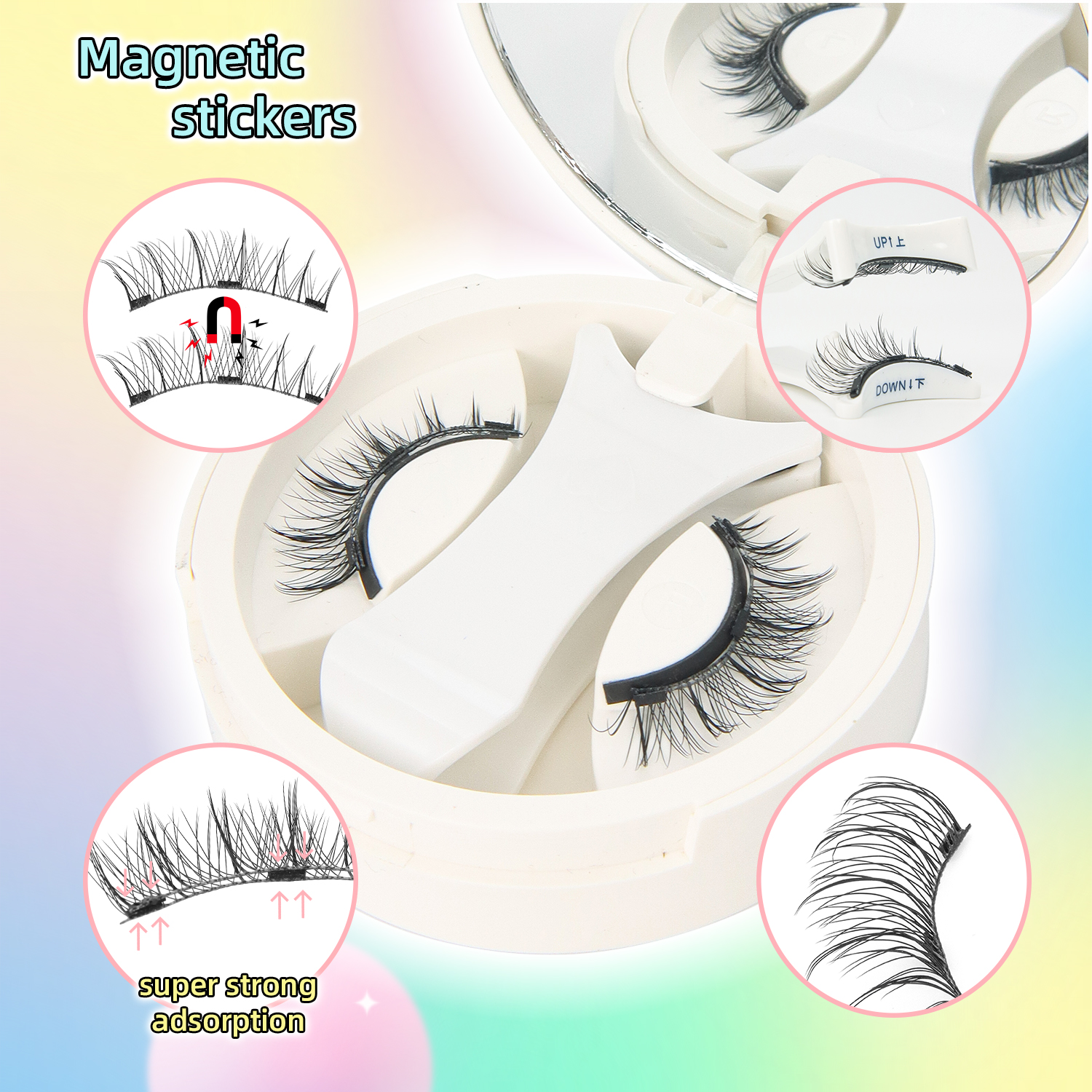 1 Pair Magnetic Eyelashes Set  - Lash Extension Tweezers reseña y precio