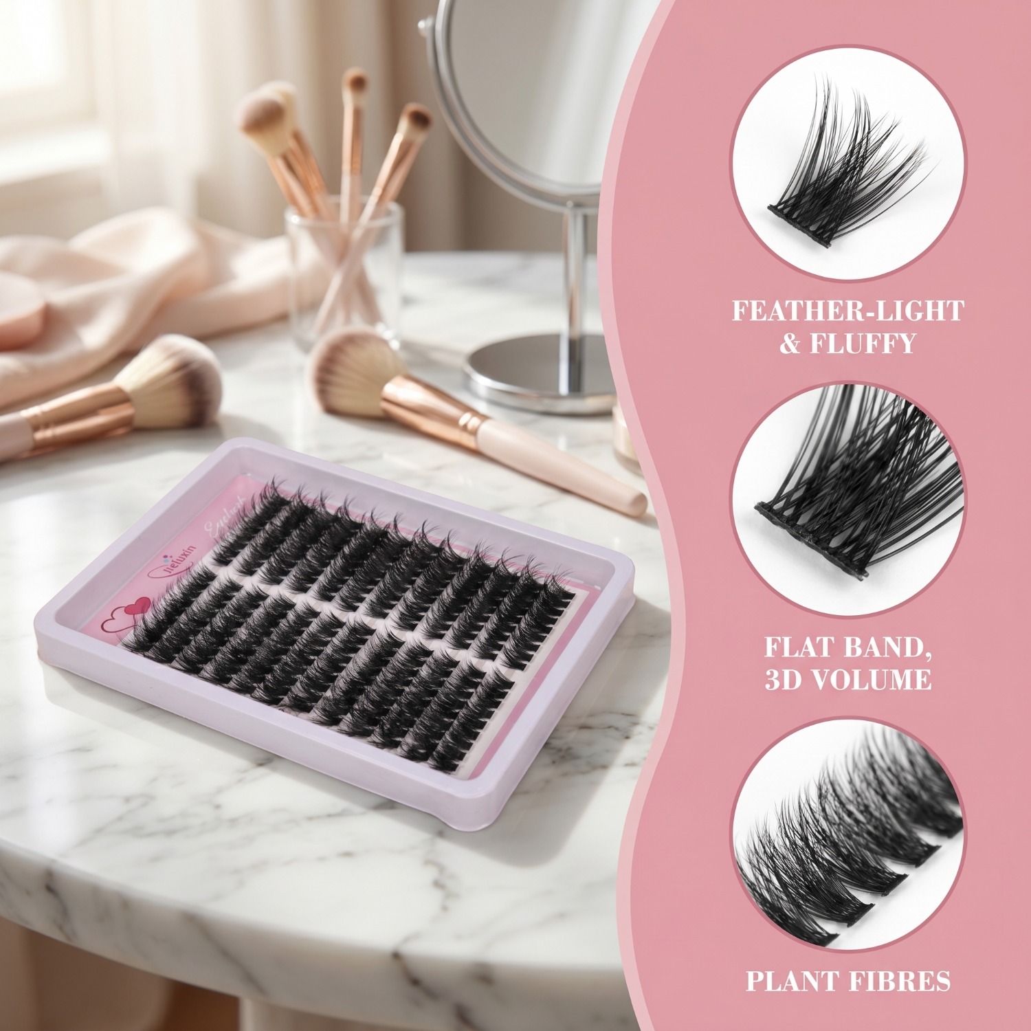 Fluffy Volume Cluster Lashes C - Eyelash Extension Cat Eye Wispy reseña y precio