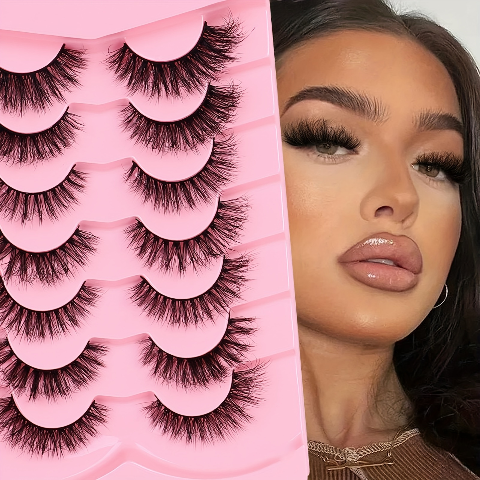 Mink Lashes Natural Look False - Eyelash Extension Cat Eye Wispy reseña y precio