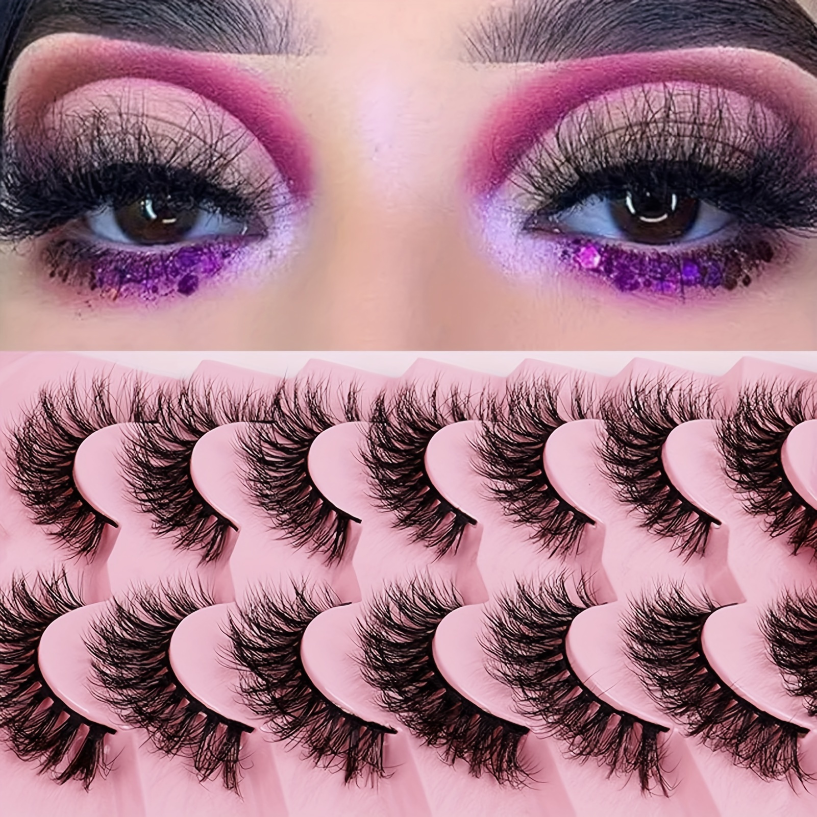 Mink Lashes Natural Look False - Eyelash Extension Cat Eye Wispy reseña y precio