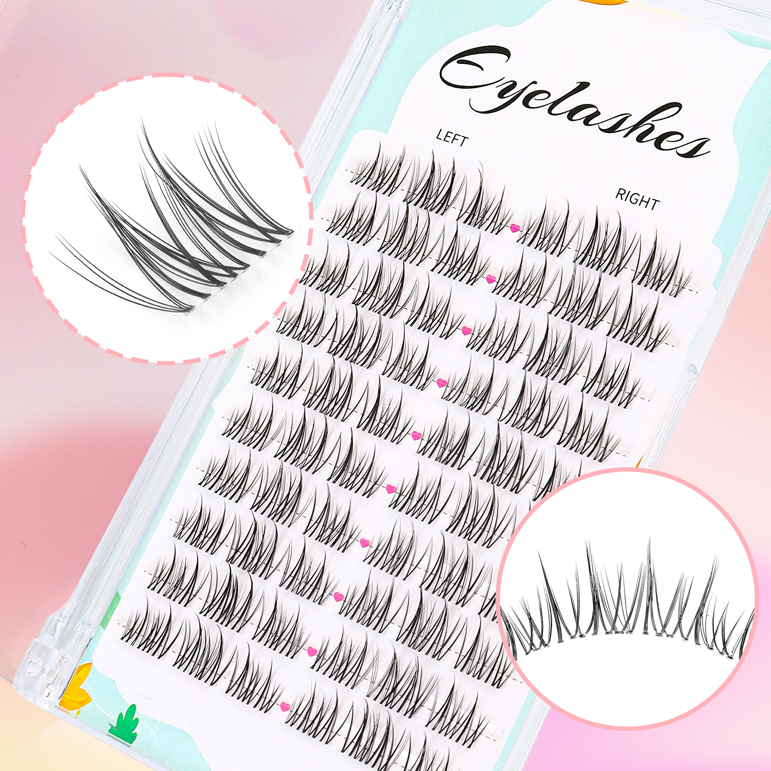 Natural Eyelash Clusters 60pcs - Eyelash Extension Japanese Style reseña y precio