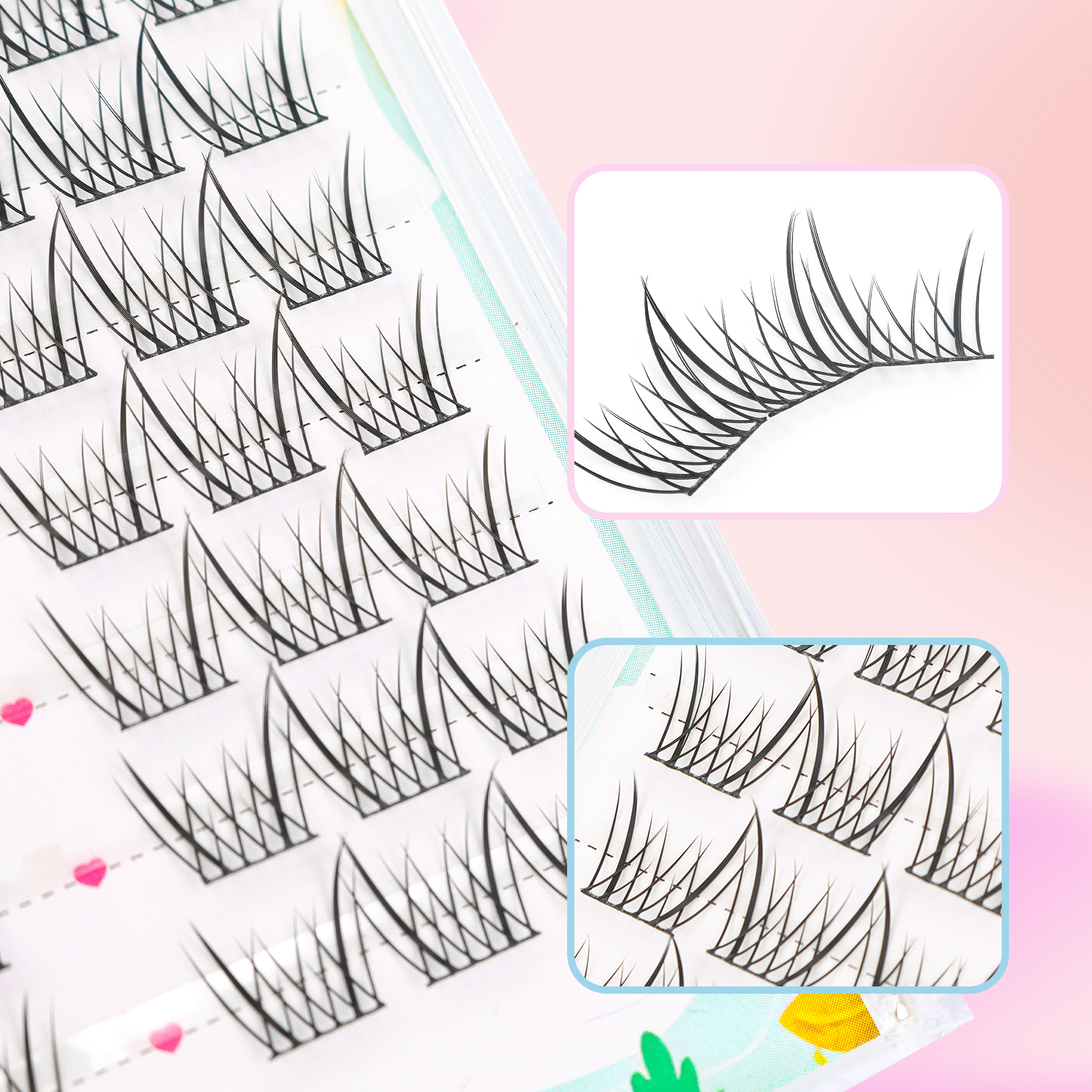 Natural Eyelash Clusters 60pcs - Eyelash Extension Japanese Style reseña y precio