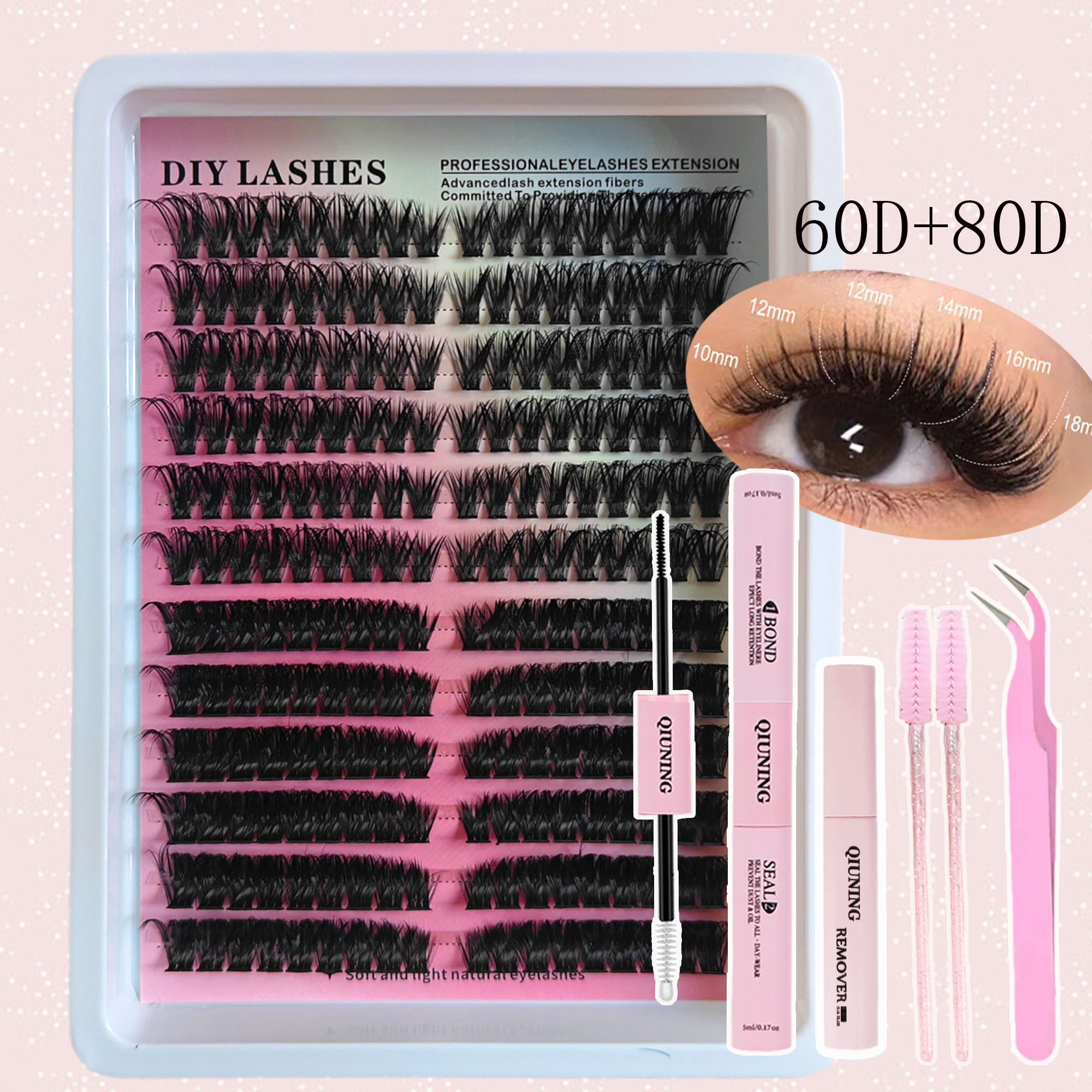 QIUNING Lash Clusters Kit Indi - Lash Extension Tweezers reseña y precio