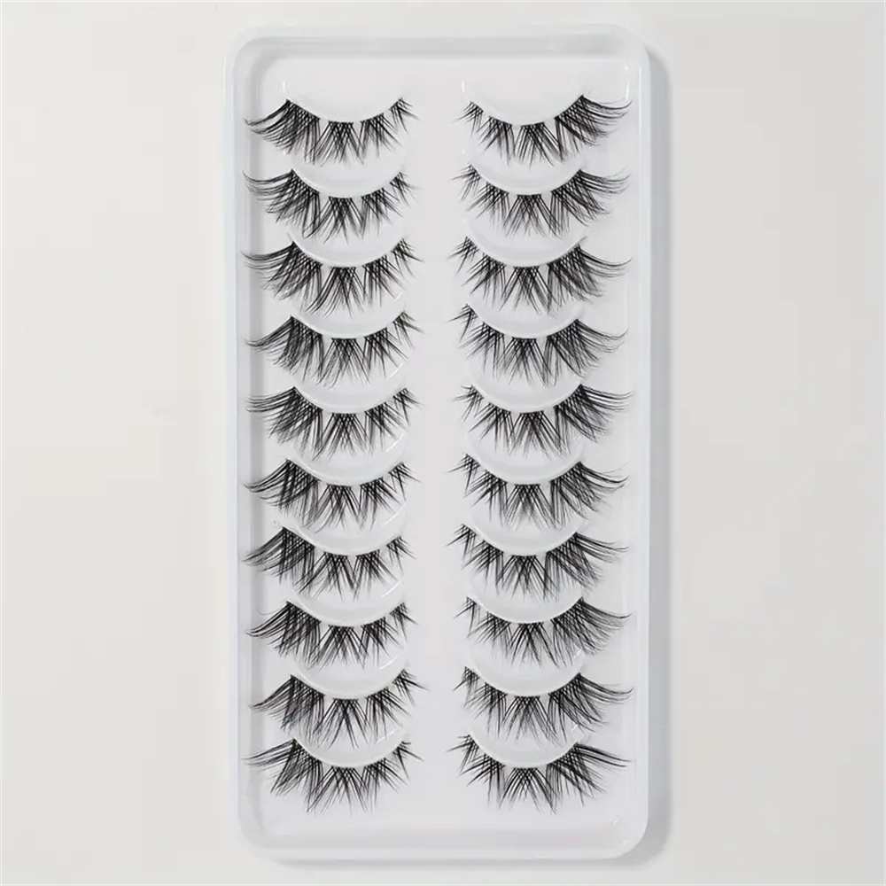 10 Pairs False Eyelashes Clust - Eyelash Extension Cat Eye Wispy reseña y precio