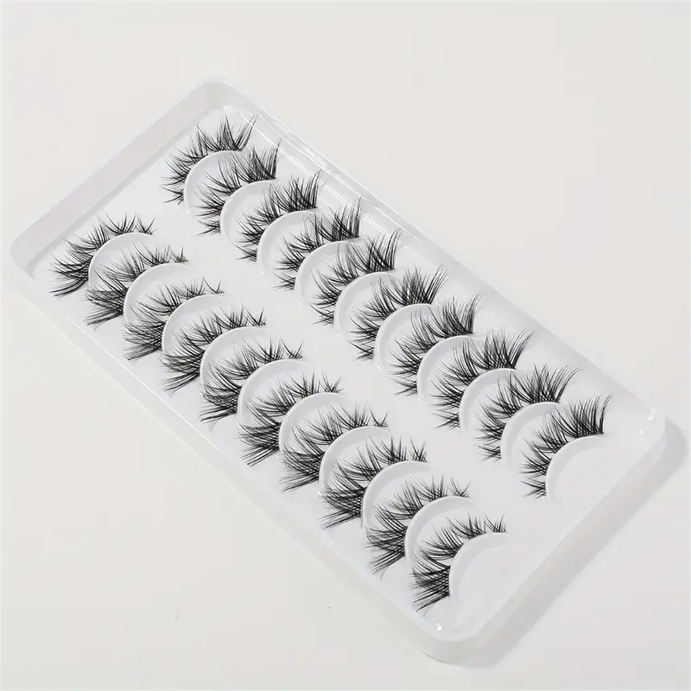 10 Pairs False Eyelashes Clust - Eyelash Extension Cat Eye Wispy reseña y precio