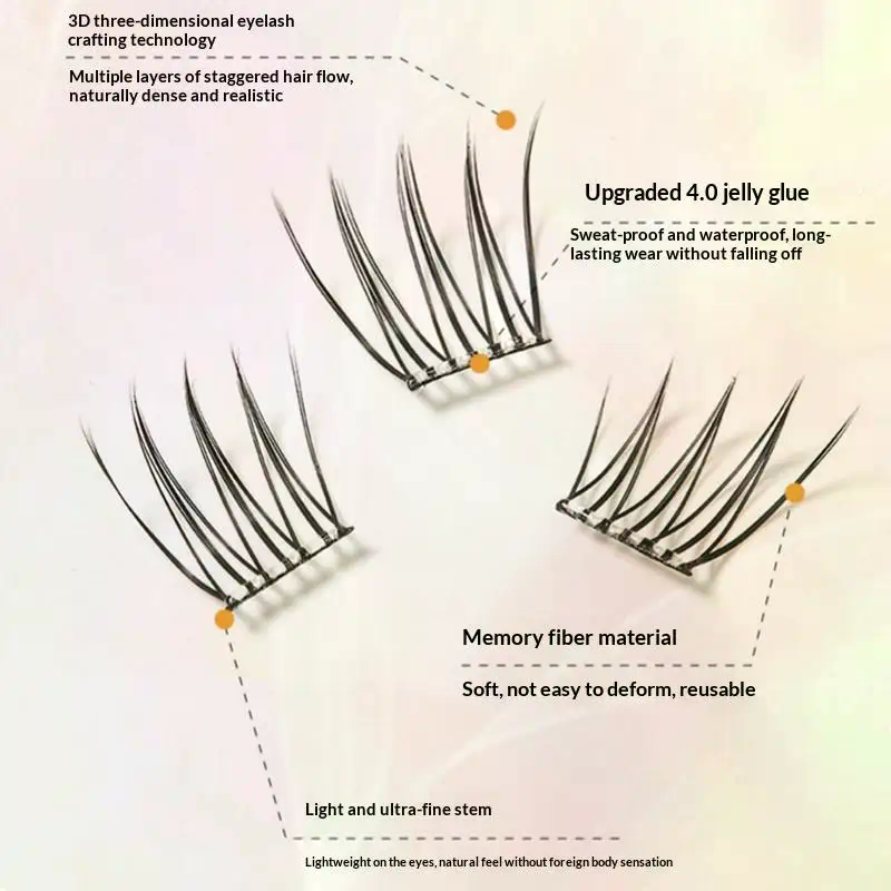 7 Rows Self-Adhesive Eyelashes - Eyelash Extension With Glue reseña y precio