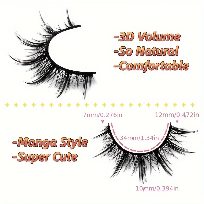 5 Pairs Manga Anime False Eyel - Eyelash Extension Japanese Style reseña y precio