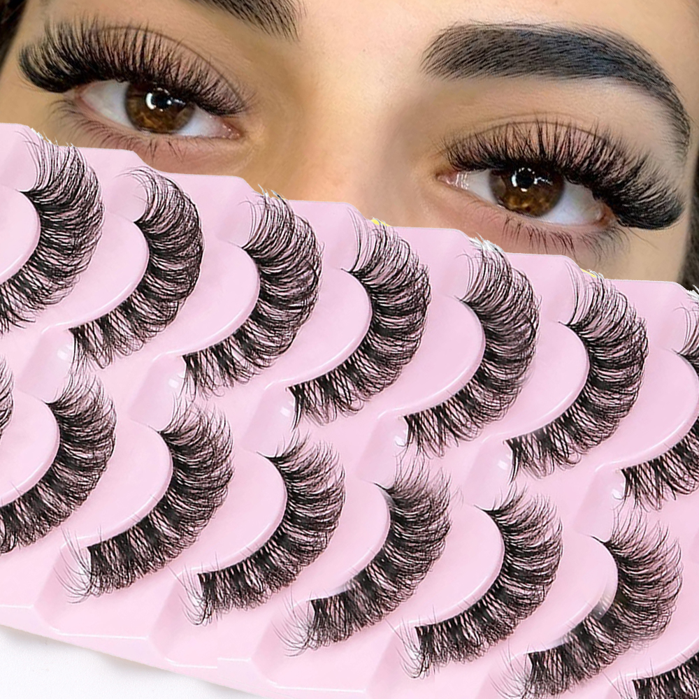10 Pairs False Eyelashes 6D Su - Eyelash Extension Cat Eye Wispy reseña y precio
