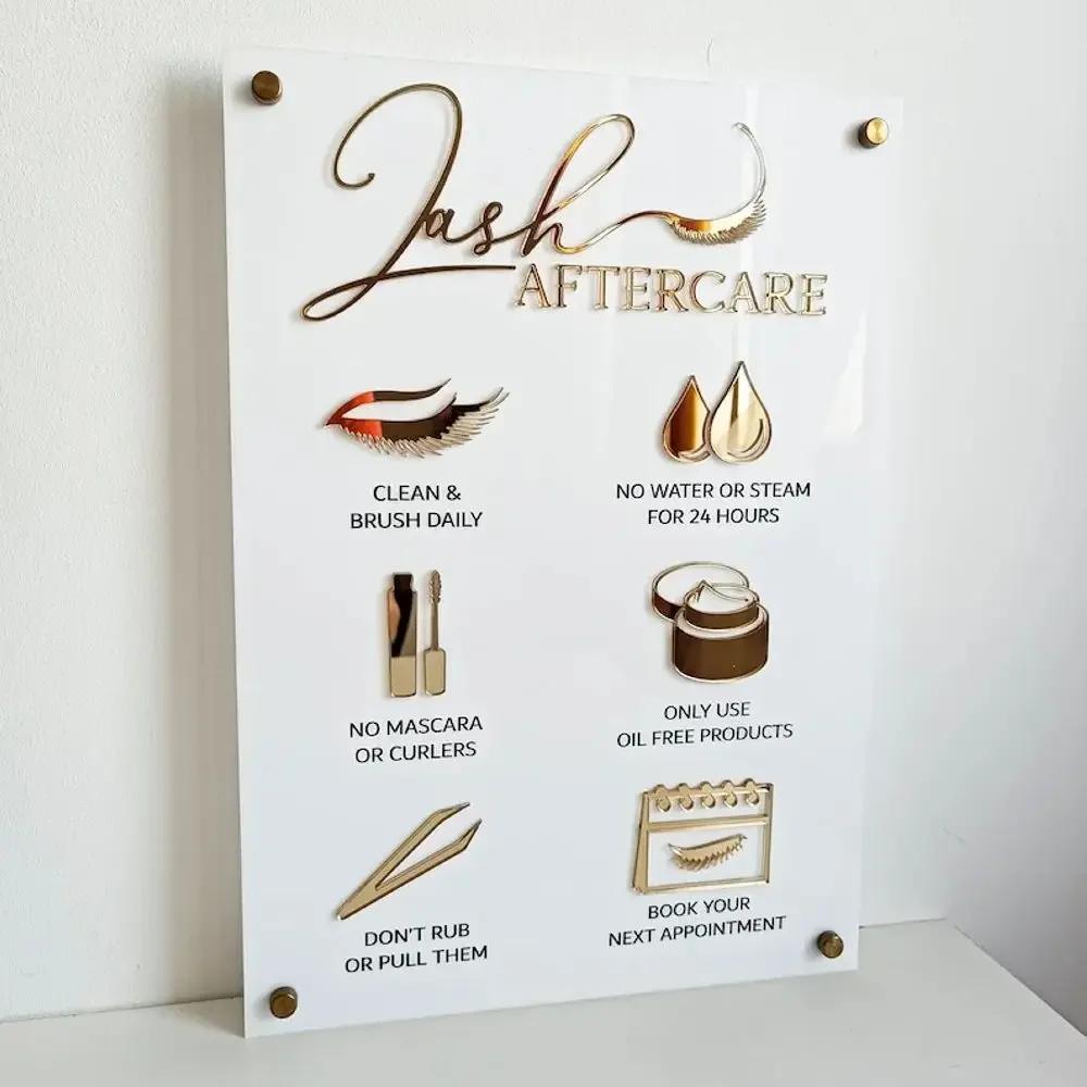 Aftercare Sign for Lash Extens - Eyelash Extension Aftercare reseña y precio