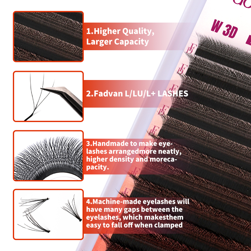 FADVAN 3D Lashes W Shaped Eyel - Eyelash Extension Human Hair reseña y precio