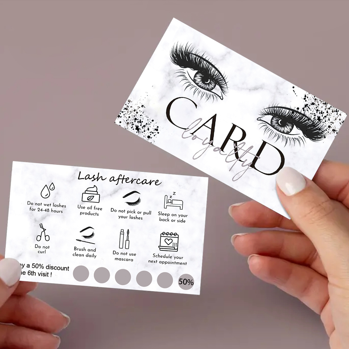 50Pcs/lot Marble Eyelash After - Eyelash Extension Aftercare reseña y precio