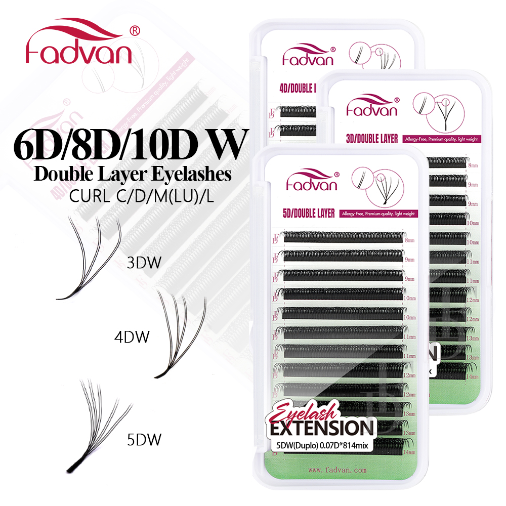 FADVAN W Shape Double Layer Ey - Eyelash Extension Human Hair reseña y precio