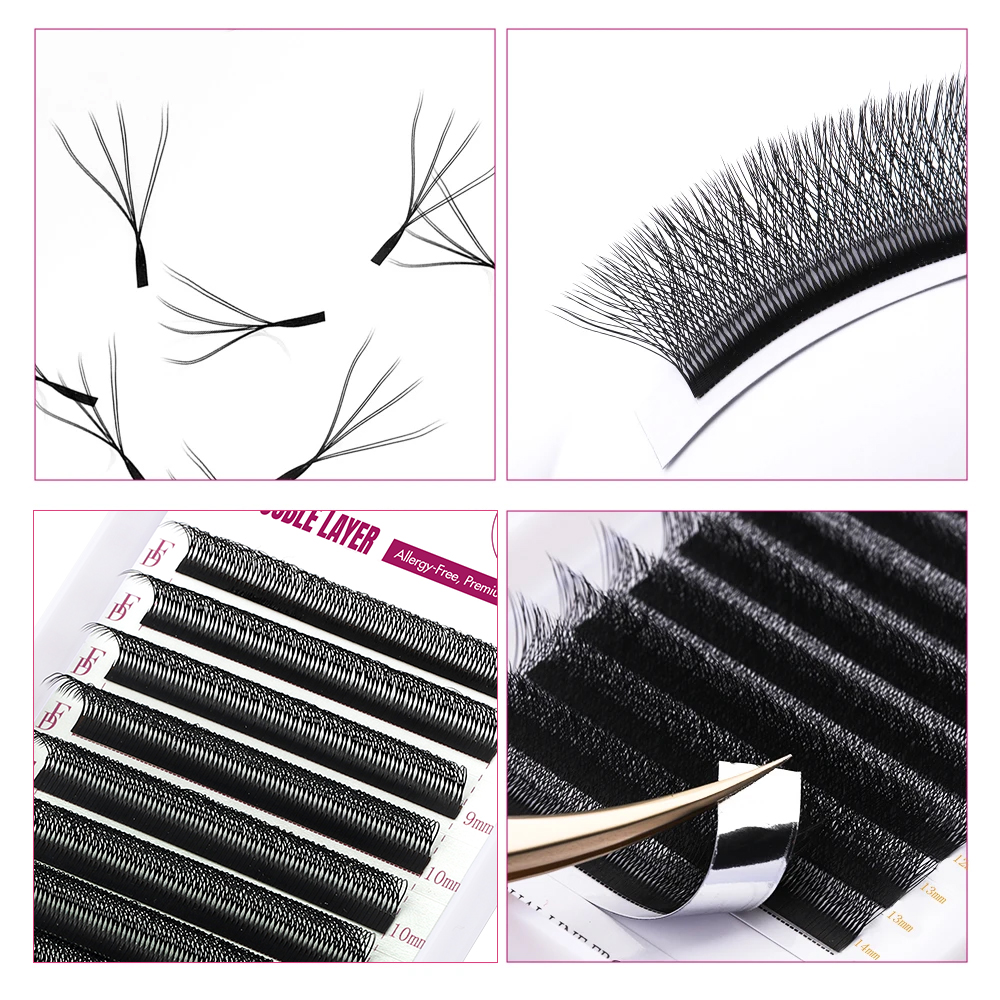 FADVAN W Shape Double Layer Ey - Eyelash Extension Human Hair reseña y precio