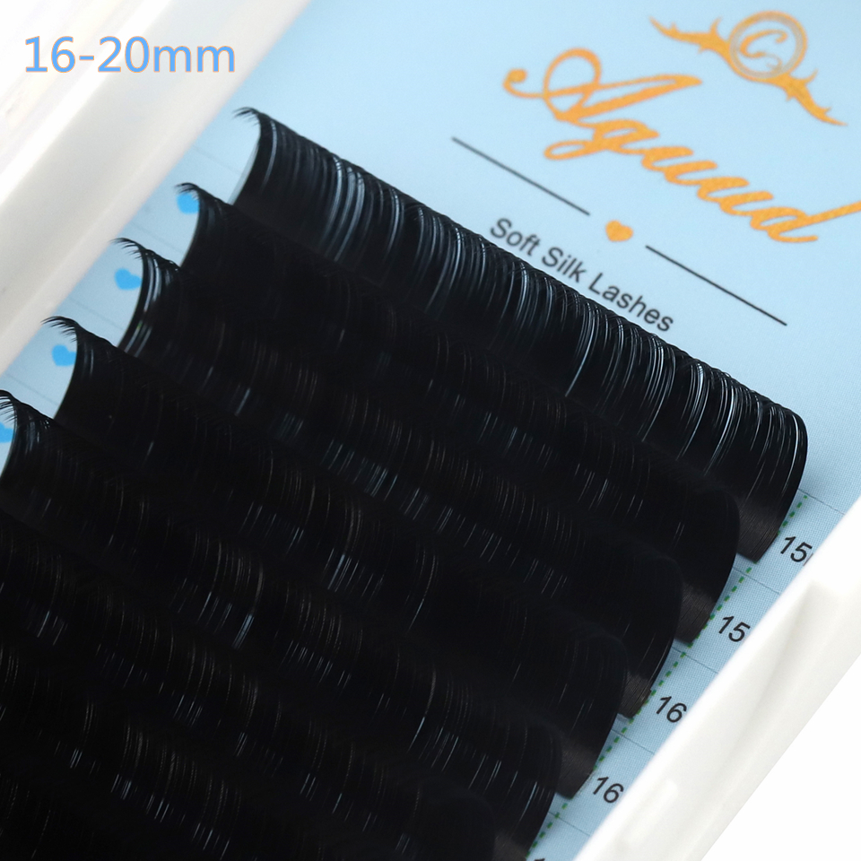 AGUUD 16 Rows Long 16-20mm Eye - Eyelash Extension Human Hair reseña y precio