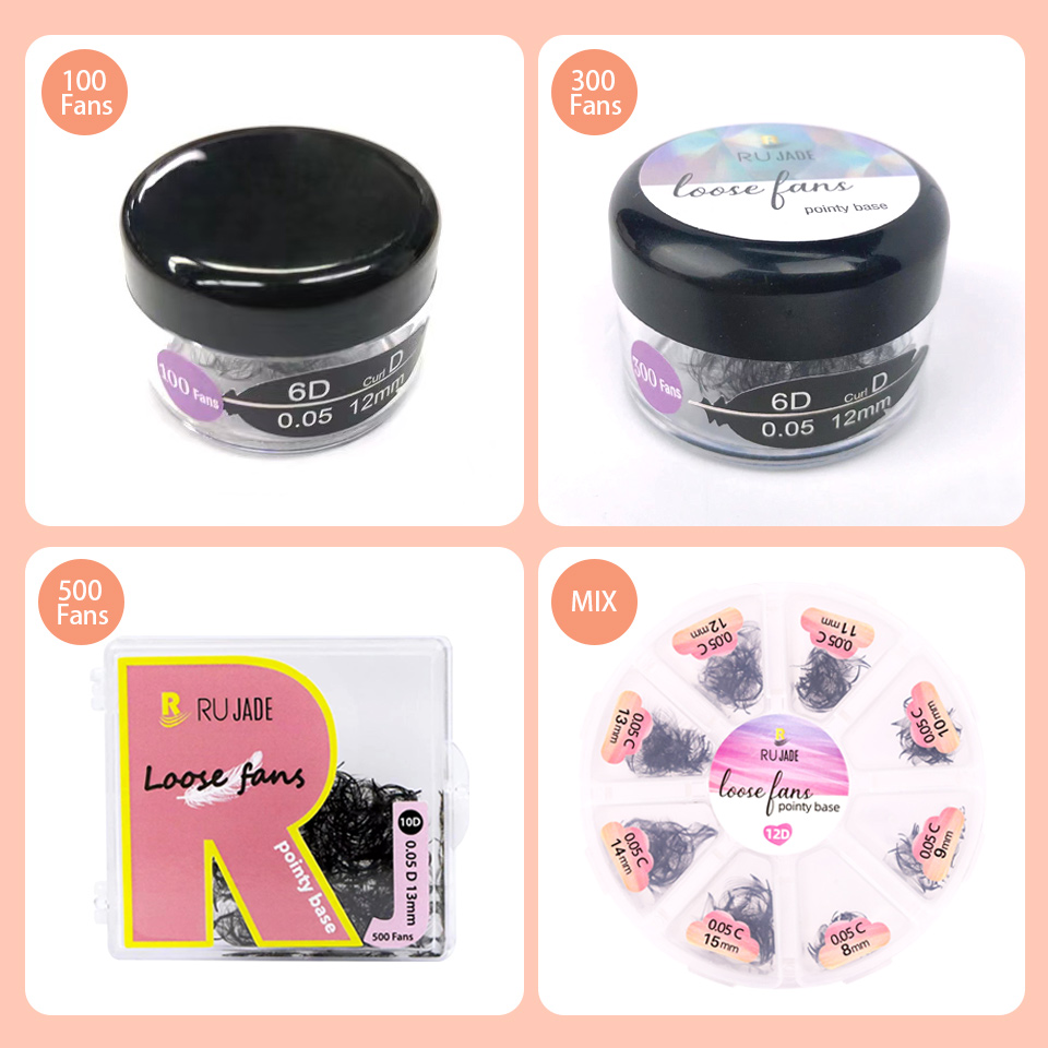 RUJADE Thin Pointy Base Premad - Eyelash Extension Human Hair reseña y precio