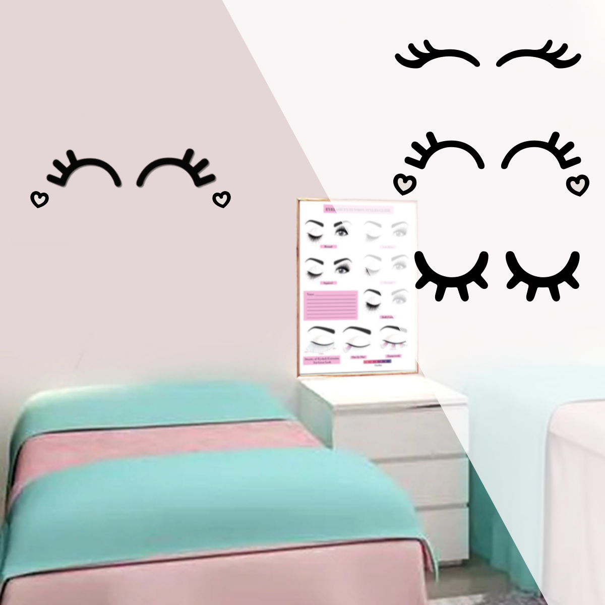 5pairs Eyelashes Wall Sticker  - Eyelash Extension Aftercare reseña y precio